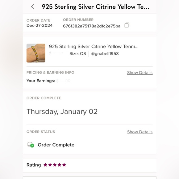 925 Sterling Silver Citrine Yellow Tennis Bracelet - Picture 8 of 8